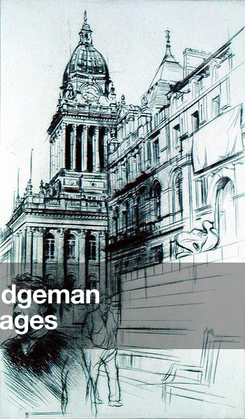 Town Hall, Leeds (etching)