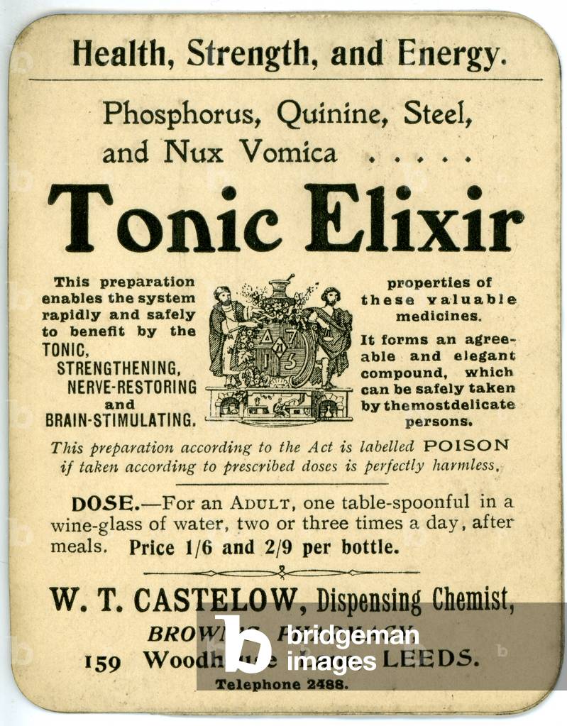 Tonic Elixir label, early (litho)