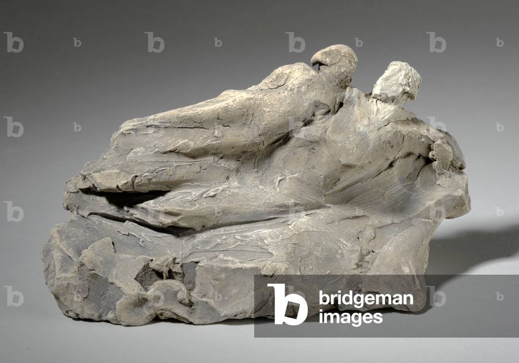 Maquette for two reclining figures (clay)