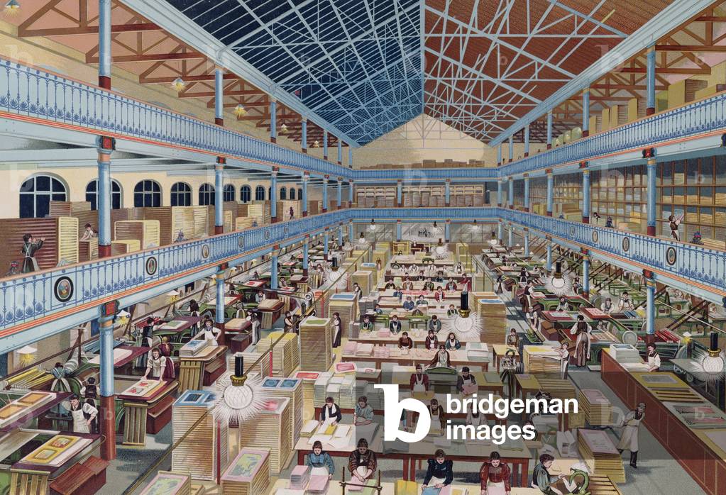 Alf Cooke's Printworks, Crown Point, Leeds, 1900 (colour litho)