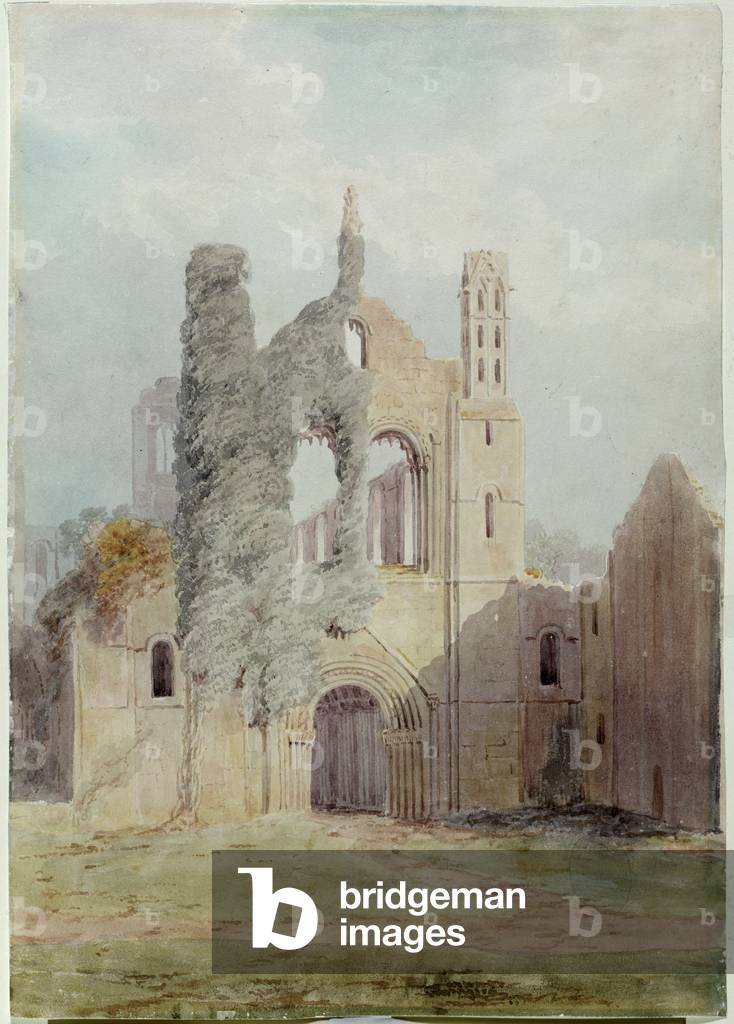 Kirkstall Abbey from the West Front (watercolour on paper)