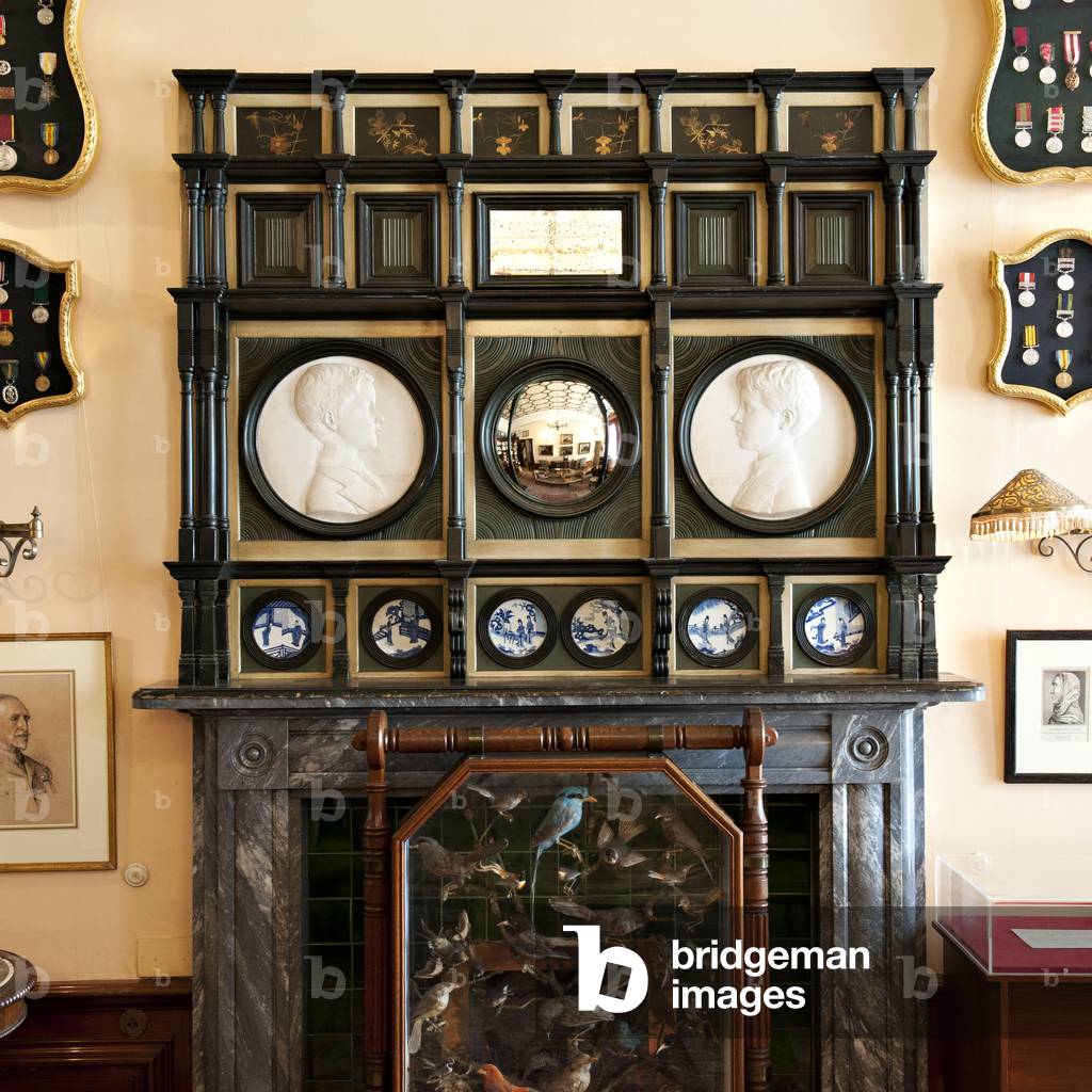 The Edward Green Overmantle, c.1875 (wood, lacquer, porcelain & marble)