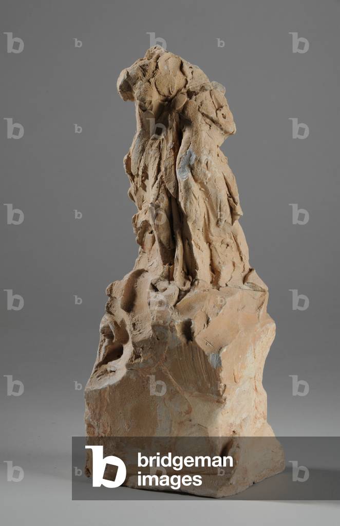Maquette for two standing figures (clay)