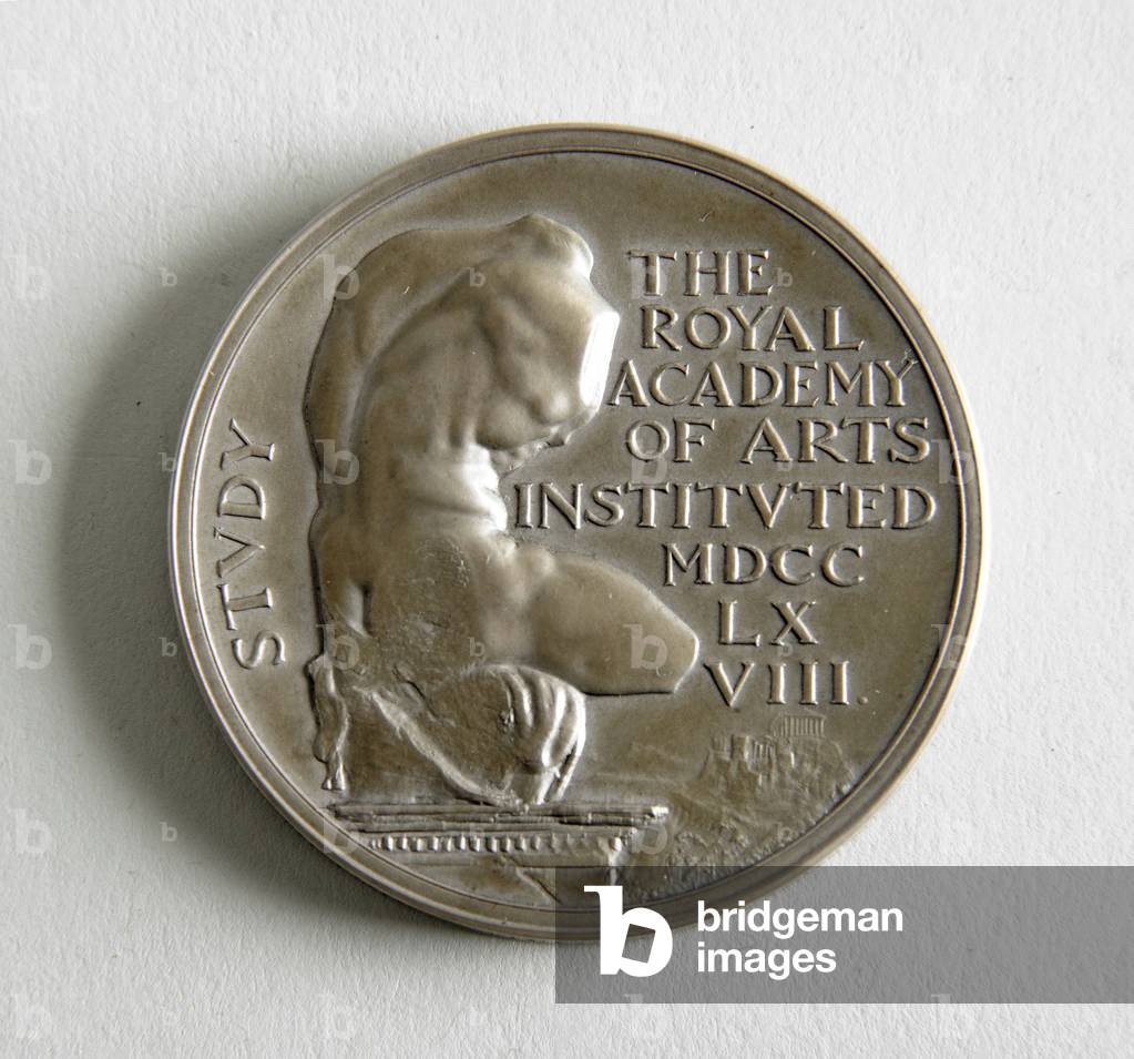 Medal awarded to George Frampton for the decoration of a public building, 1914 (silvered metal)