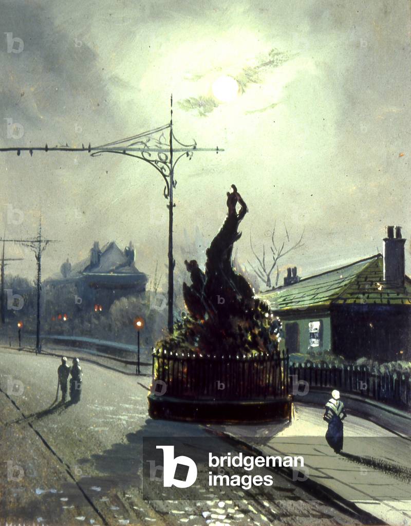 The Original Oak at Night, in Headingley (oil on board)