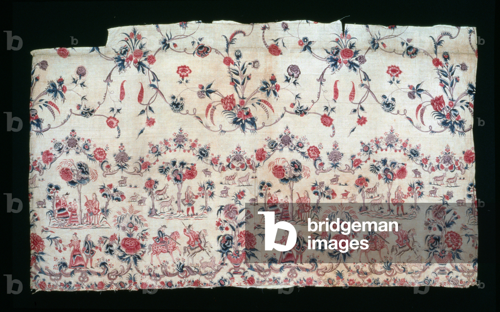 Skirt border, c.1750 (block-printed & pencilled cotton)