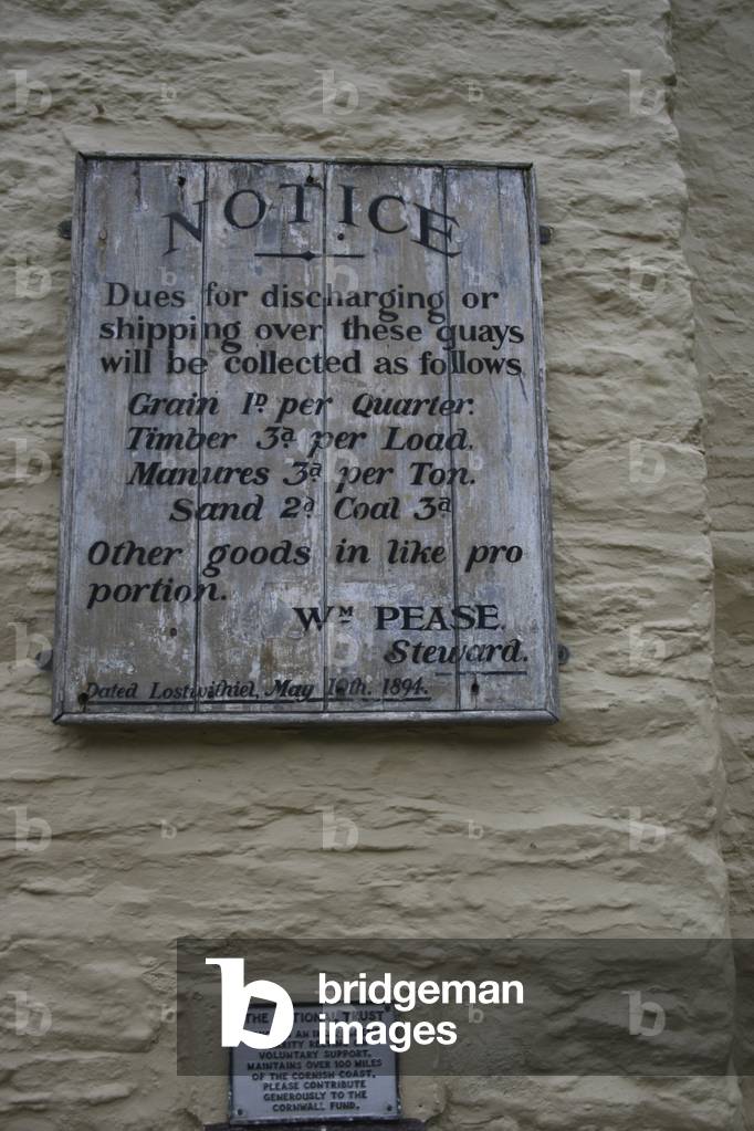 Canal Tariff sign in Cornwall.
