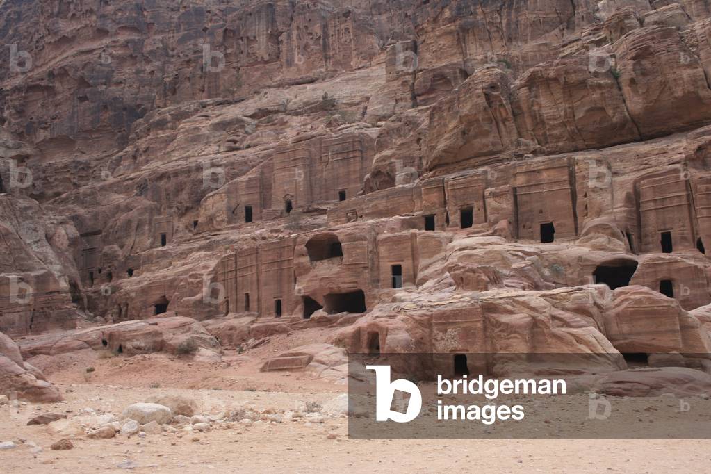 Petra, Jordan. Remains of burial tombs