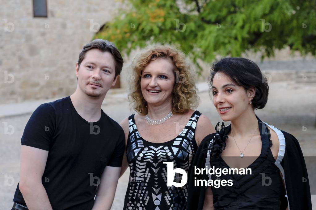 Maria Meerovitch. Russian pianist with her co-performer Sergei Nakariakov, 2013 (photo)