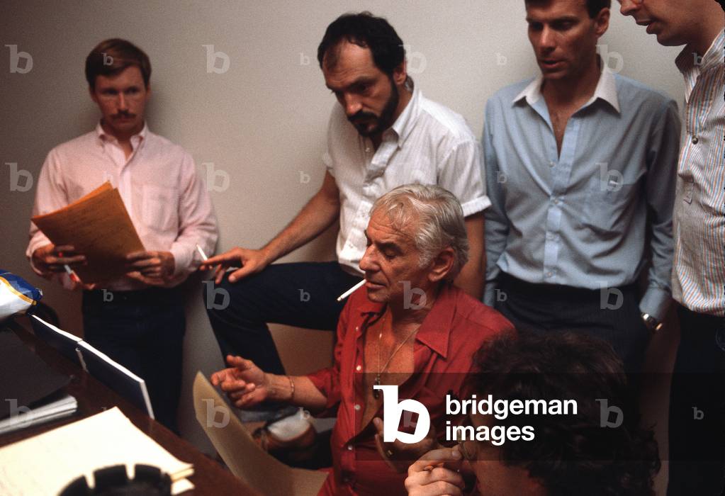 Leonard Bernstein during rehearsals