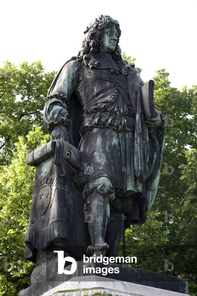 Statue of Jean Baptiste Colbert (Jean-Baptiste Colbert, 1619-1683), famous french minister of finance of King Louis XIV. Sculpture Square Colbert a Reims Photography Florent Lamontagne