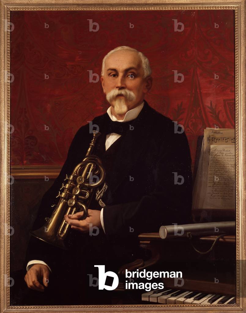 Portrait of Lodovico Bortolotti, Italian musician. 19th century (painting)