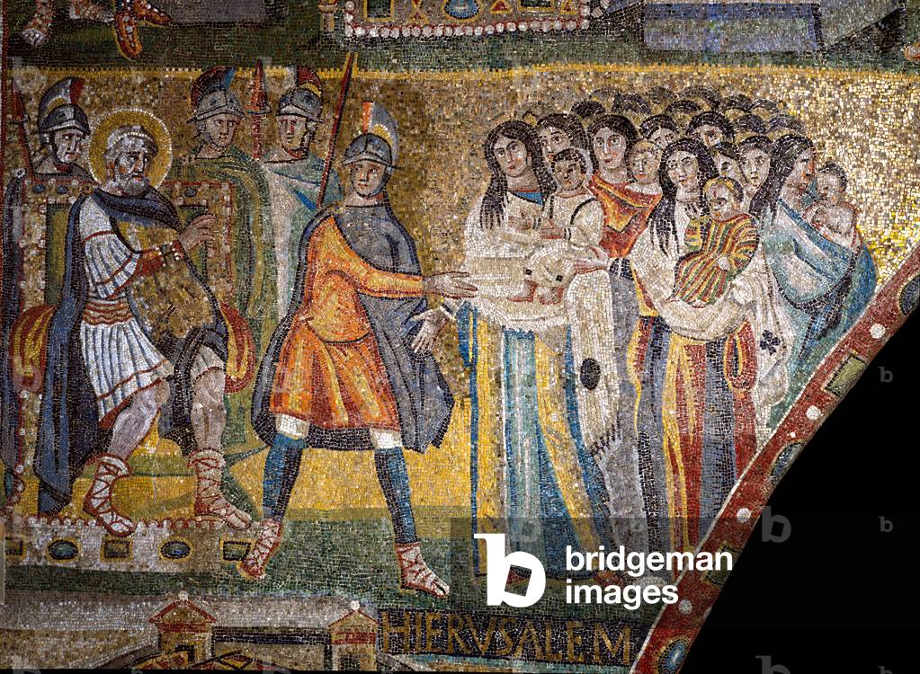 Bild von Mosaik "Die Mütter von Bethlehem vor Herodes I. dem Großen (Mosaik)" von Italian School