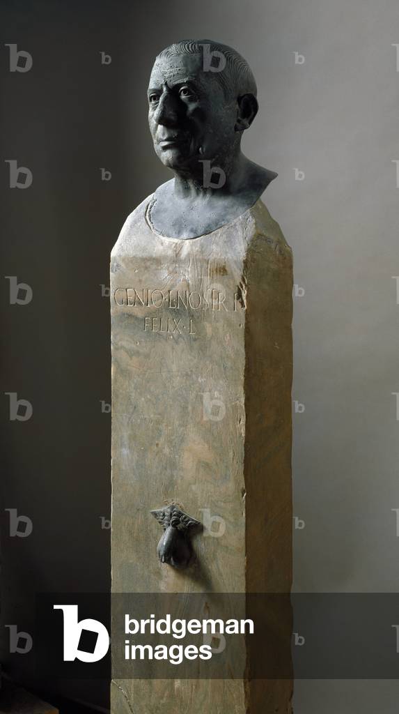 "Busto del banchiere Lucius Caecilius Lucundus. I secolo (scultura in bronzo)" di Roman