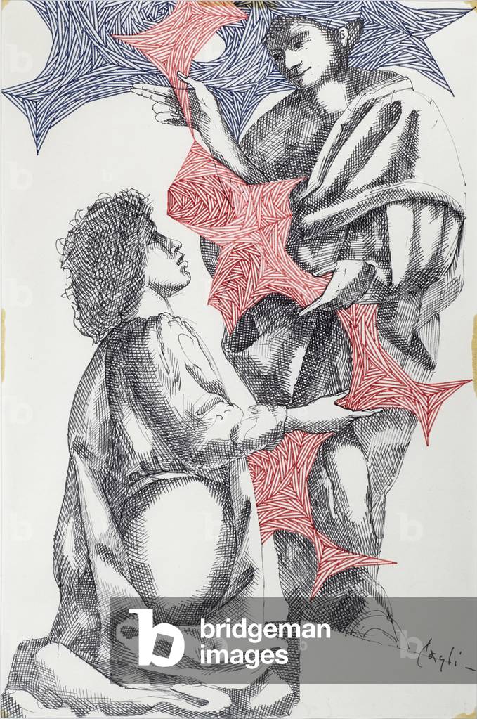 Praise of folly, 1964 (coloured ink on rice paper)