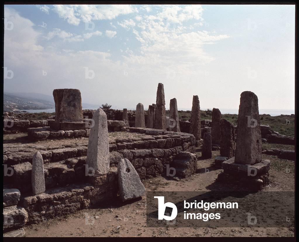 Image of Photography depicting View of archeological site with the temple of the obelisks by Bronze Age
