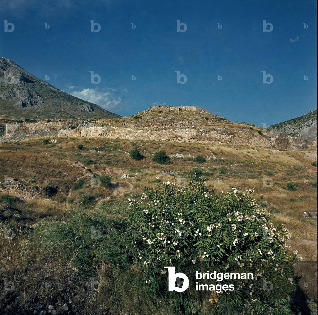 View of the site of the ancient town of Mycenes, 1500-1100 BC (photography)