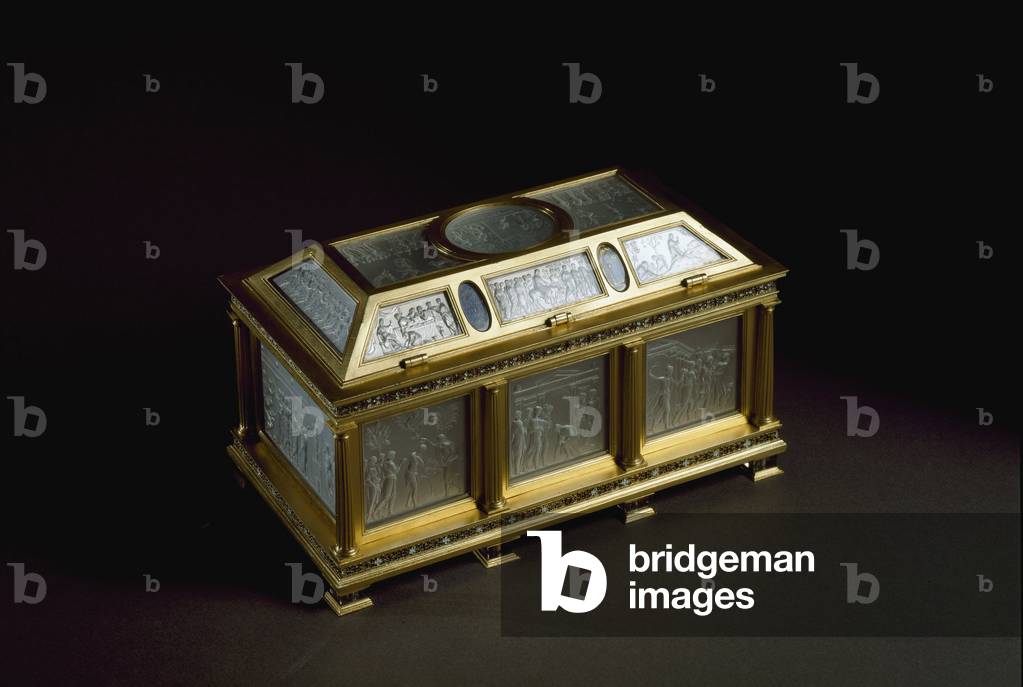 Set decorated with scenes from the life of Christ made for Pope Clement VII in crystal, gold silver and enamel attributed to Valerio Belli (1468-1546), 1532, Florence Museo degli Argenti