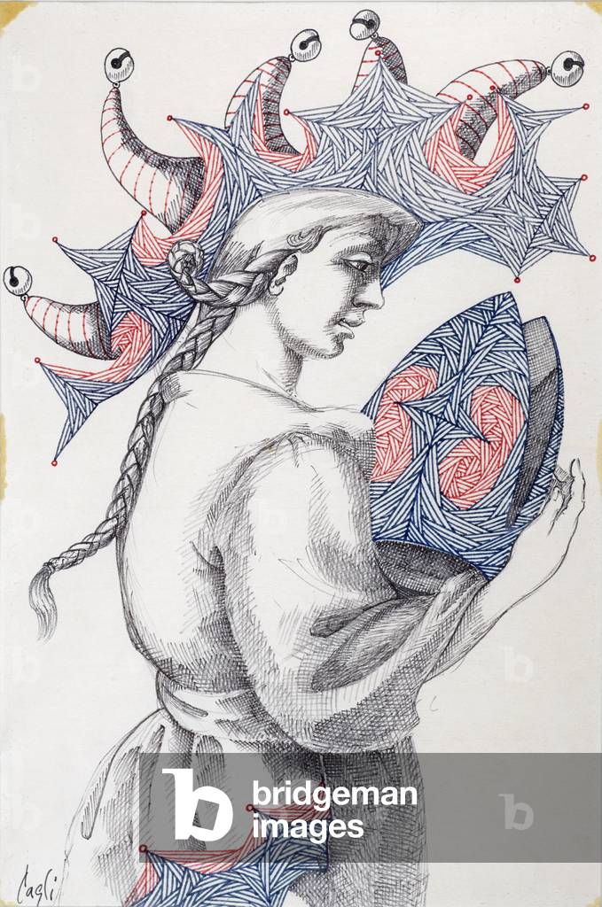 Praise of folly, 1964 (coloured ink on rice paper)