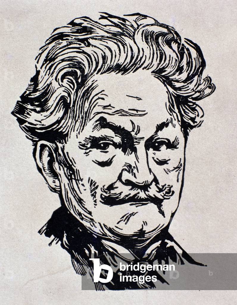 Portrait of Leos Janacek, illustration from his autobiography 'Lettere e reminescenze' (litho)
