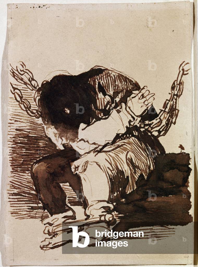 Catena seduta prigioniero. (Disegno preparatorio, 1810-1820)