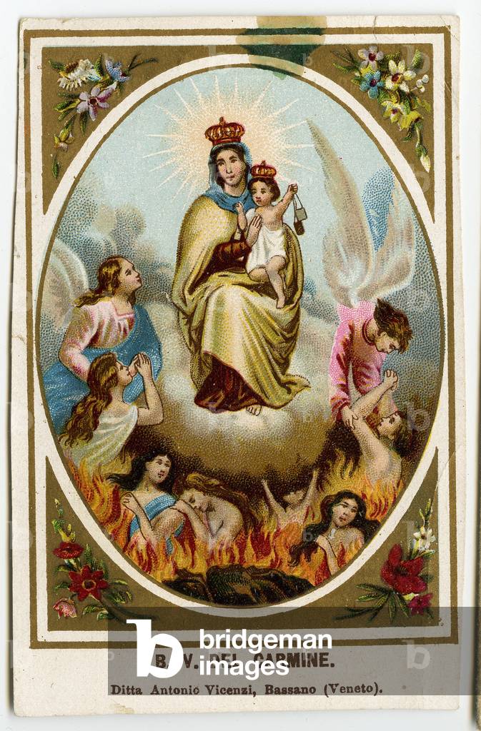 Immagine pia: Nostra Signora del Carmelo (cromolitografia)