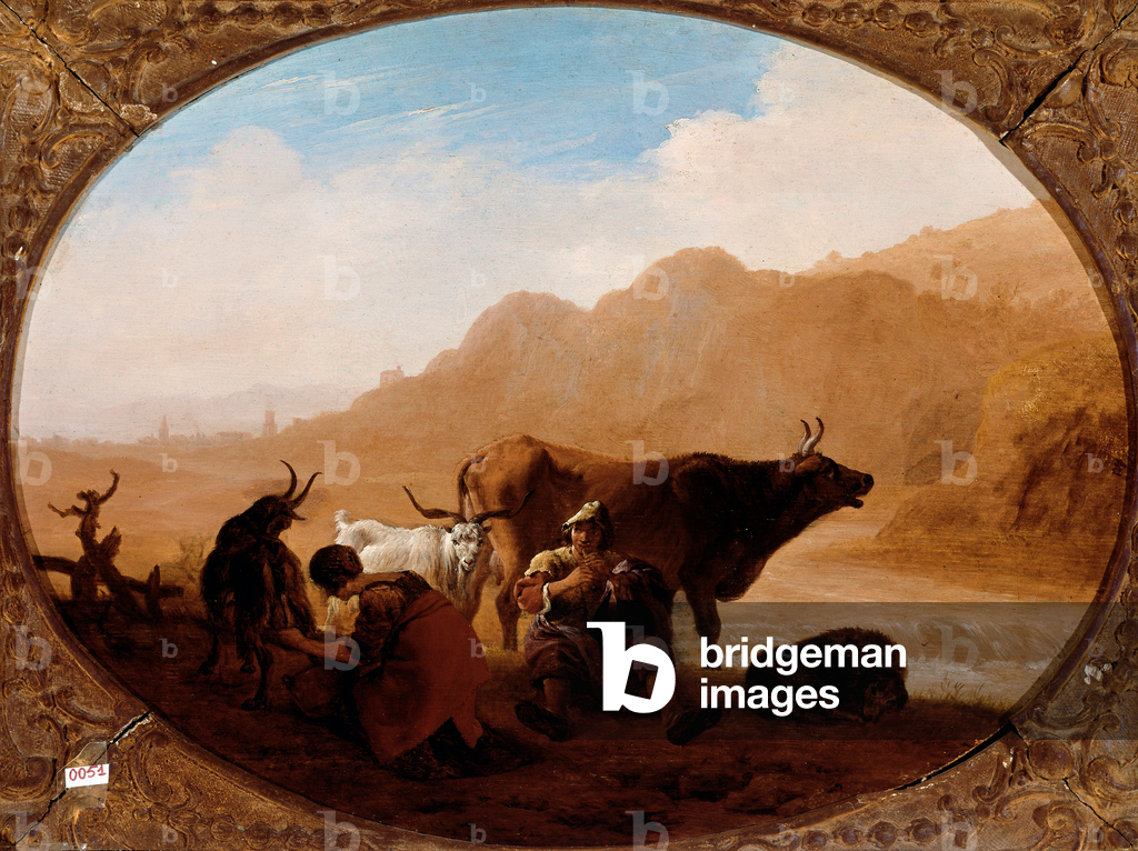 Shepherds with flock, c.1635 (oil on panel)