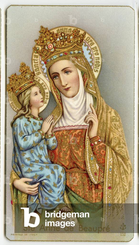Pious image: Saint Anne de Beaupre, patron saint of Quebec (chromolithography)