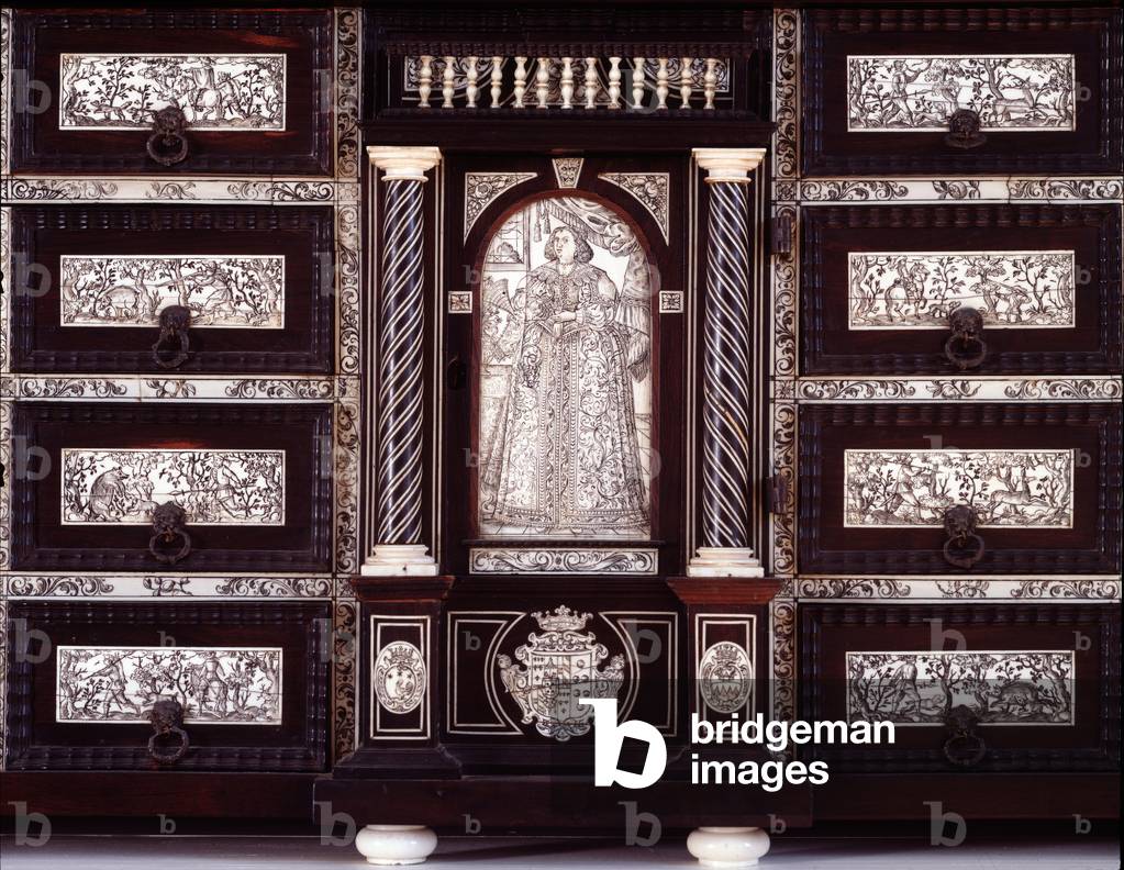 Writing cabinet (furniture in wood and hard stones, 17th century)
