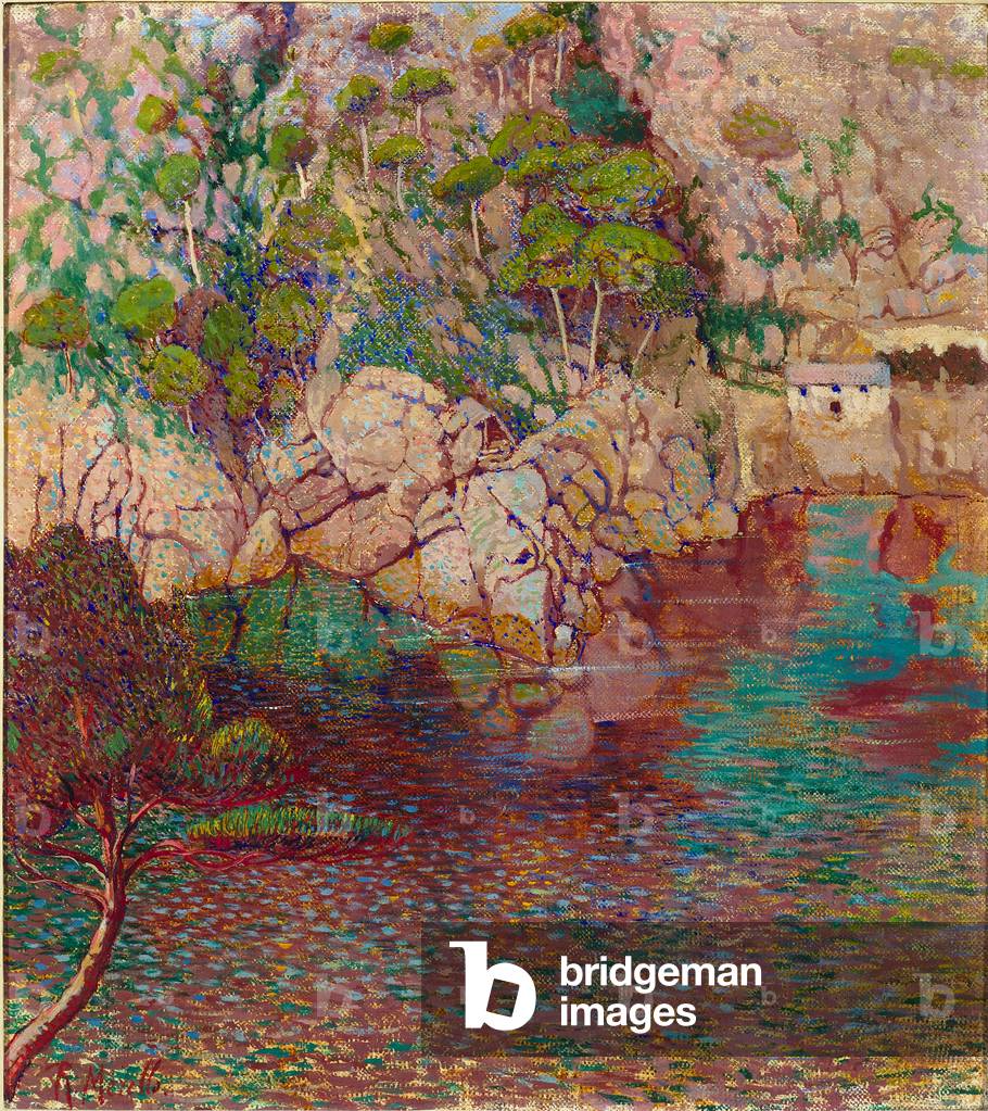 Rocks and sea, c.1910-14 (oil on canvas)