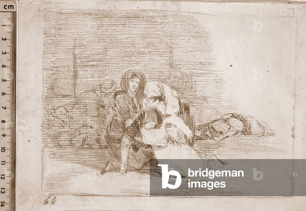 Die Katastrophen des Krieges: Sie kommen nicht rechtzeitig an (Vorbereitungszeichnung, 1810-1820)