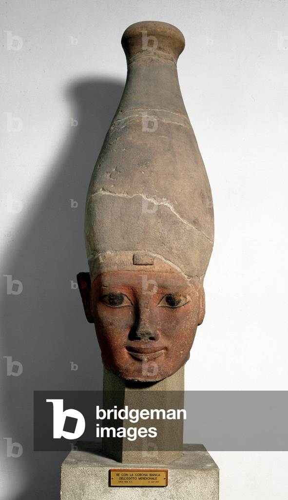 Image of Head of pharaoh headdress of the white crown of Meridional by ...
