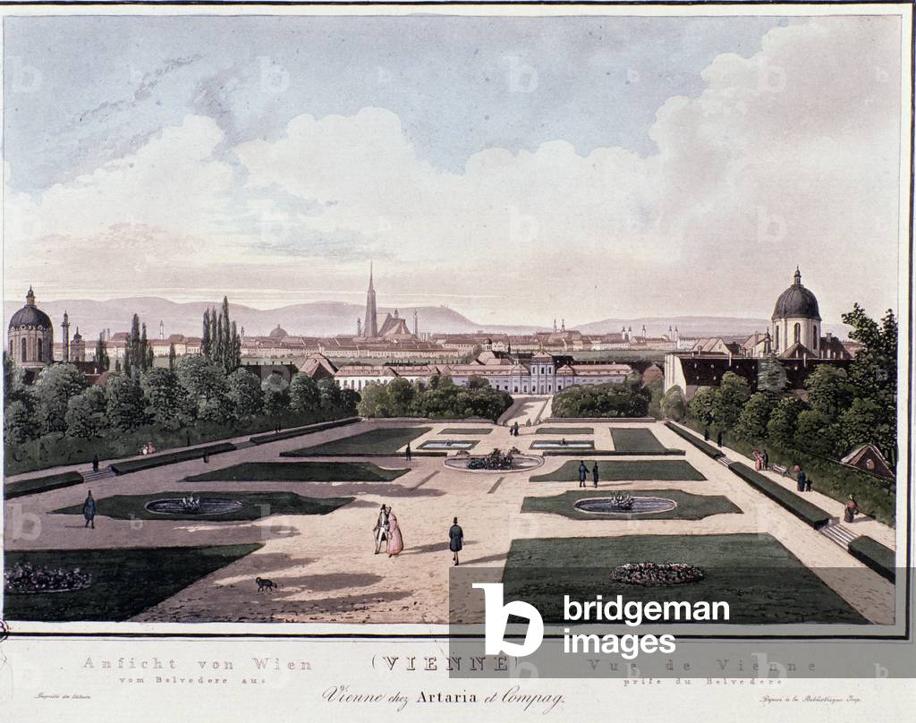 Overview of Vienna from Belvedere, Austria, 1830 (engraving)