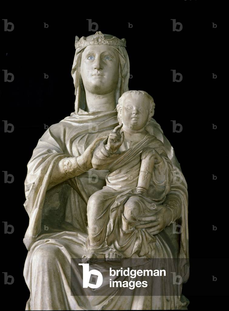 Virgin and Child. Detail from the original facade. Marble sculpture, 1296-1302