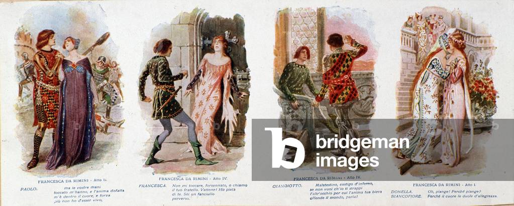 Illustrations for Francesca da Rimini, opera by Zandonai, 1914