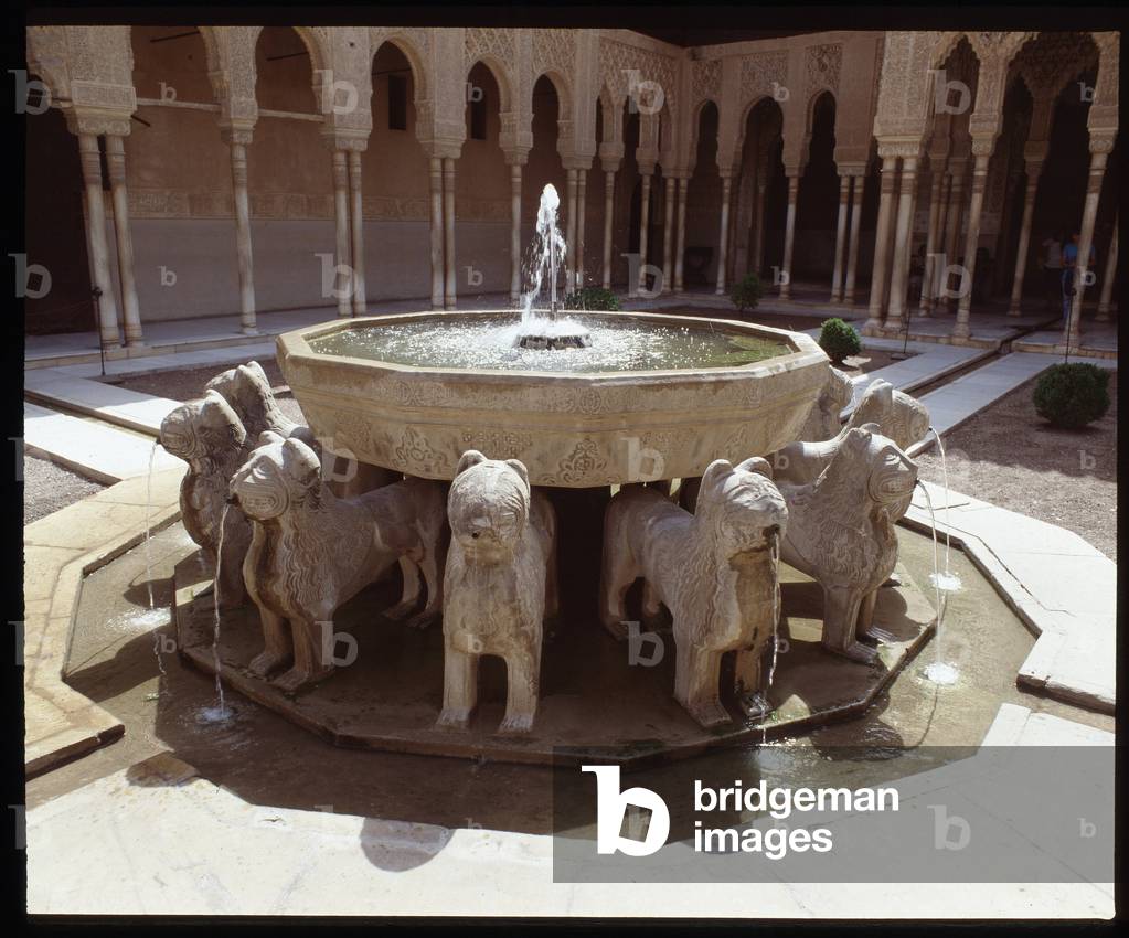 View of the Court of the Lions, main court of the Nasrid dynasty Palace of the Lions