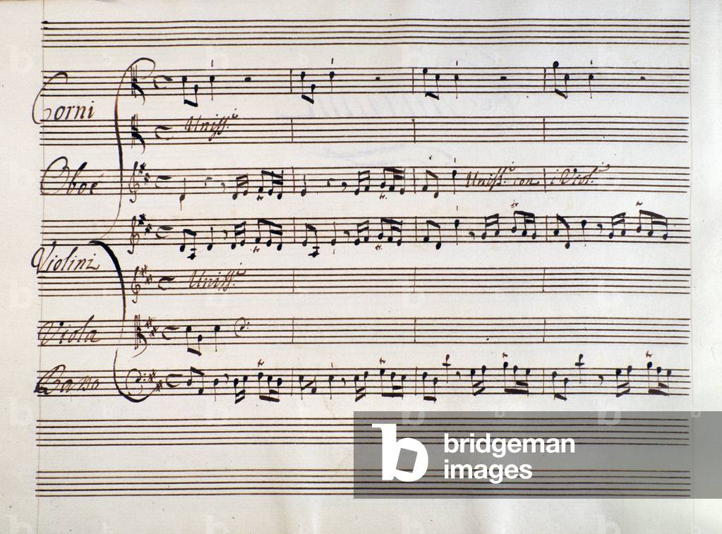 Seite der Partitur von Semiramide riconosciuta von Hasse (1747)