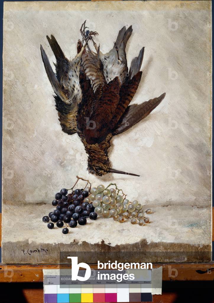 Still Life of Game Painting by Pietro Comba (19th century) 1868 approx. Sun. 52x40 cm Genes, Galleria d'arte moderna