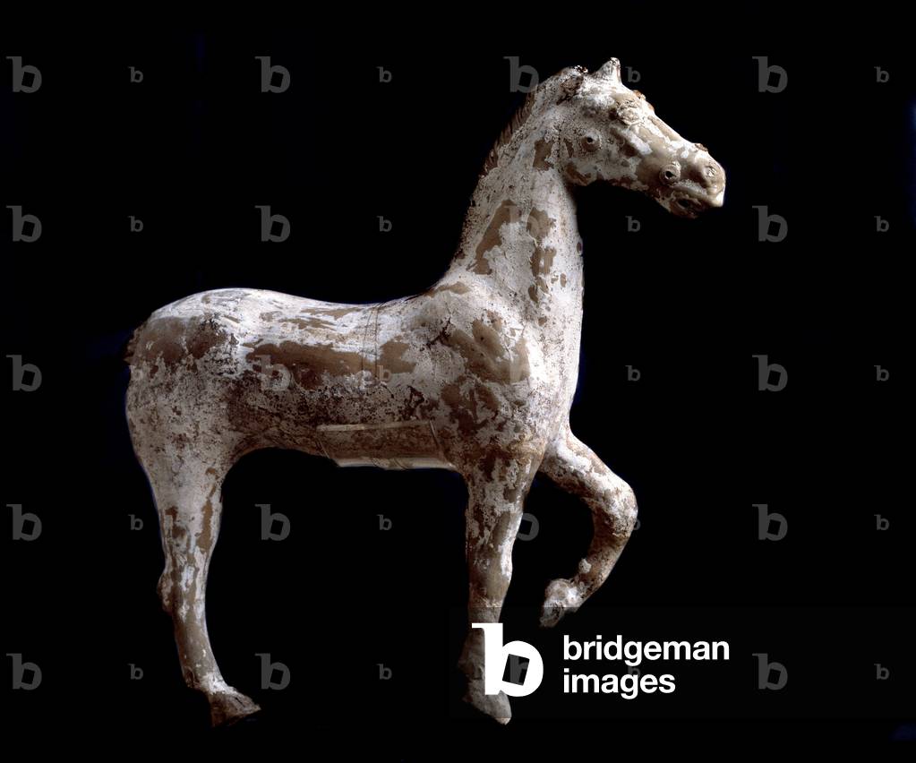 Horse in the step (Terracotta sculpture, 3rd century BC)