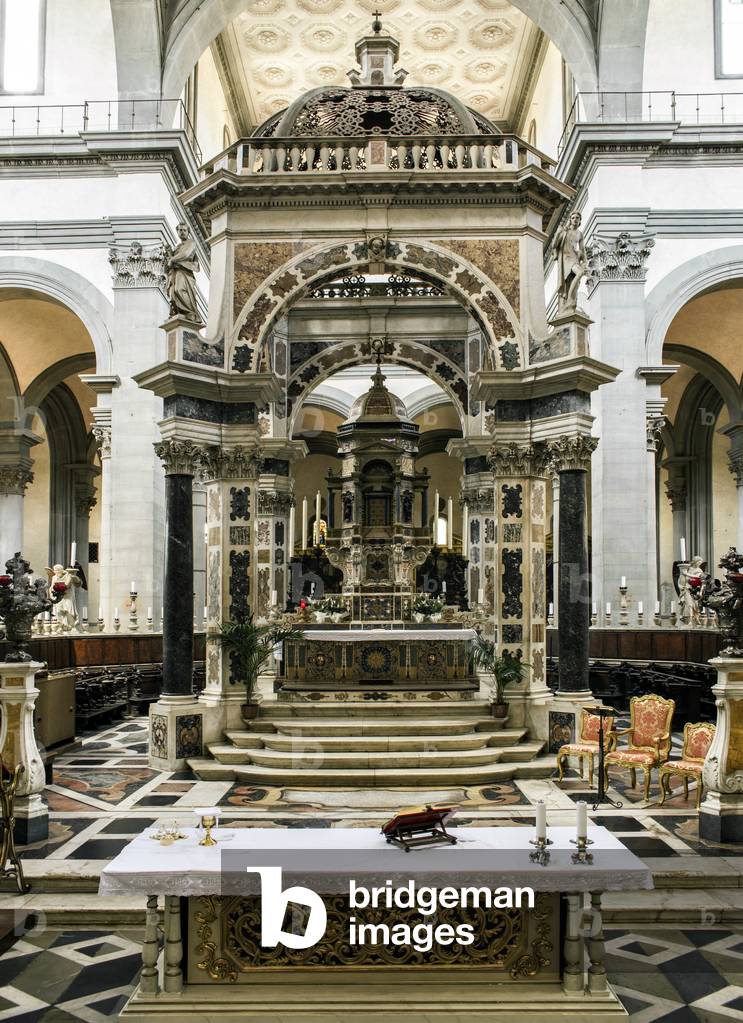 View of the altar with ciborium by Giovanni Battista Caccini (1556-1613) 1599-1607 (View of the altar with ciborium by Giovanni Battista Caccini) Florence Basilica di Santo Spirito Italy