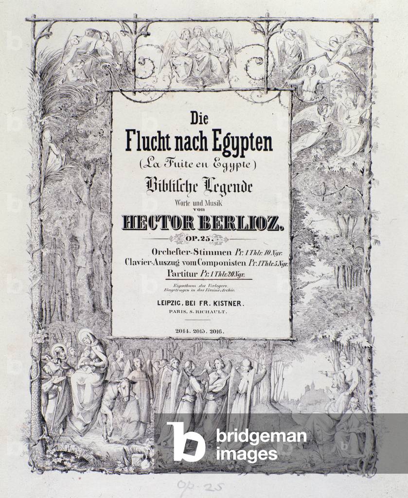 Frontispiece of musical score of The flight into egypt, opus 25, overture by Hector Berlioz
