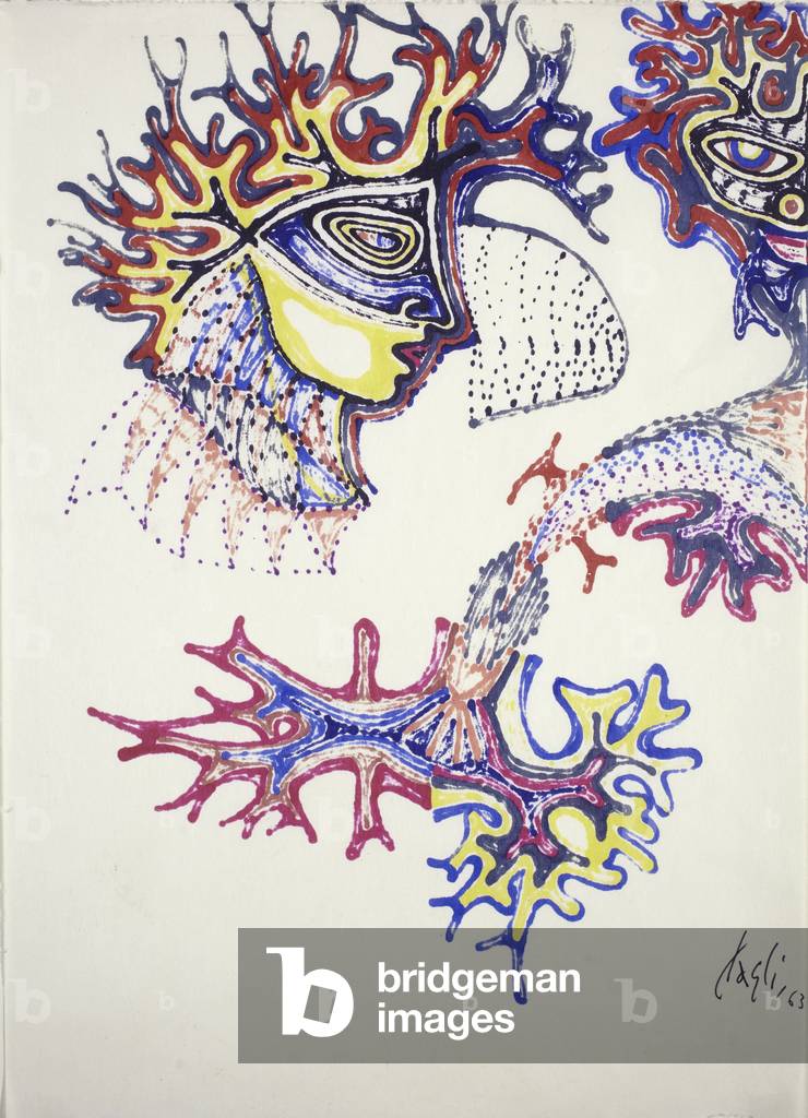 Bacchus, 1963 (coloured ink on canvas paper)