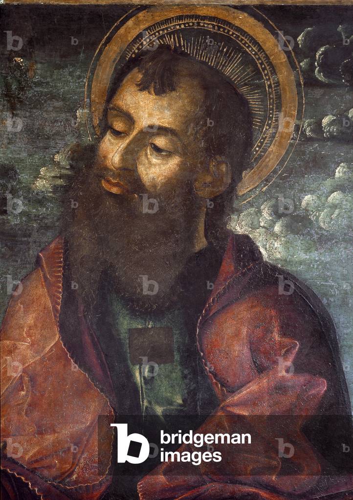 San Paolo e San Pietro Particolare raffigurante San Paolo. Dipinto di Riccardo Quartararo (XV-XVI secolo) 1493