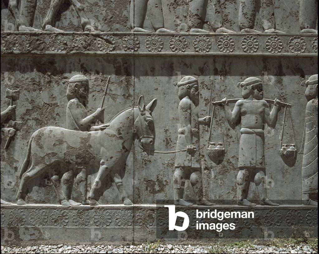 Submissive peoples bring gifts to Darius I. Reliefs of the eastern staircase of the Apadana, 6th century BC