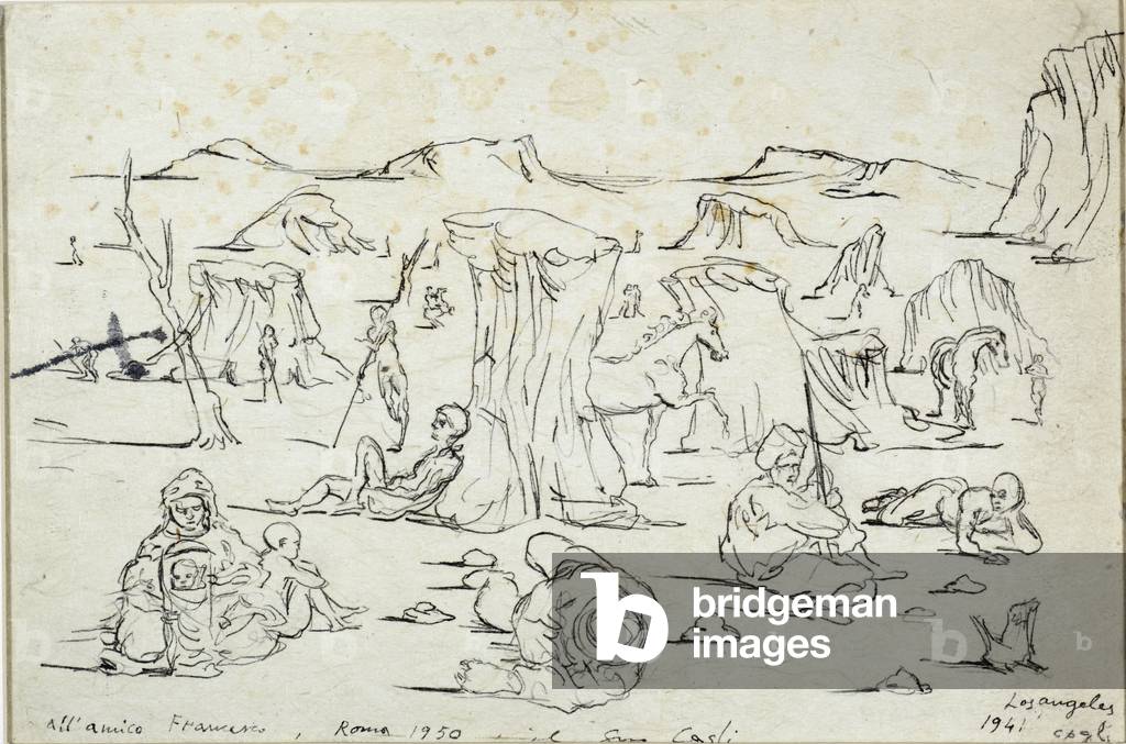 Manoevres and memories, 1941 (oil on paper)