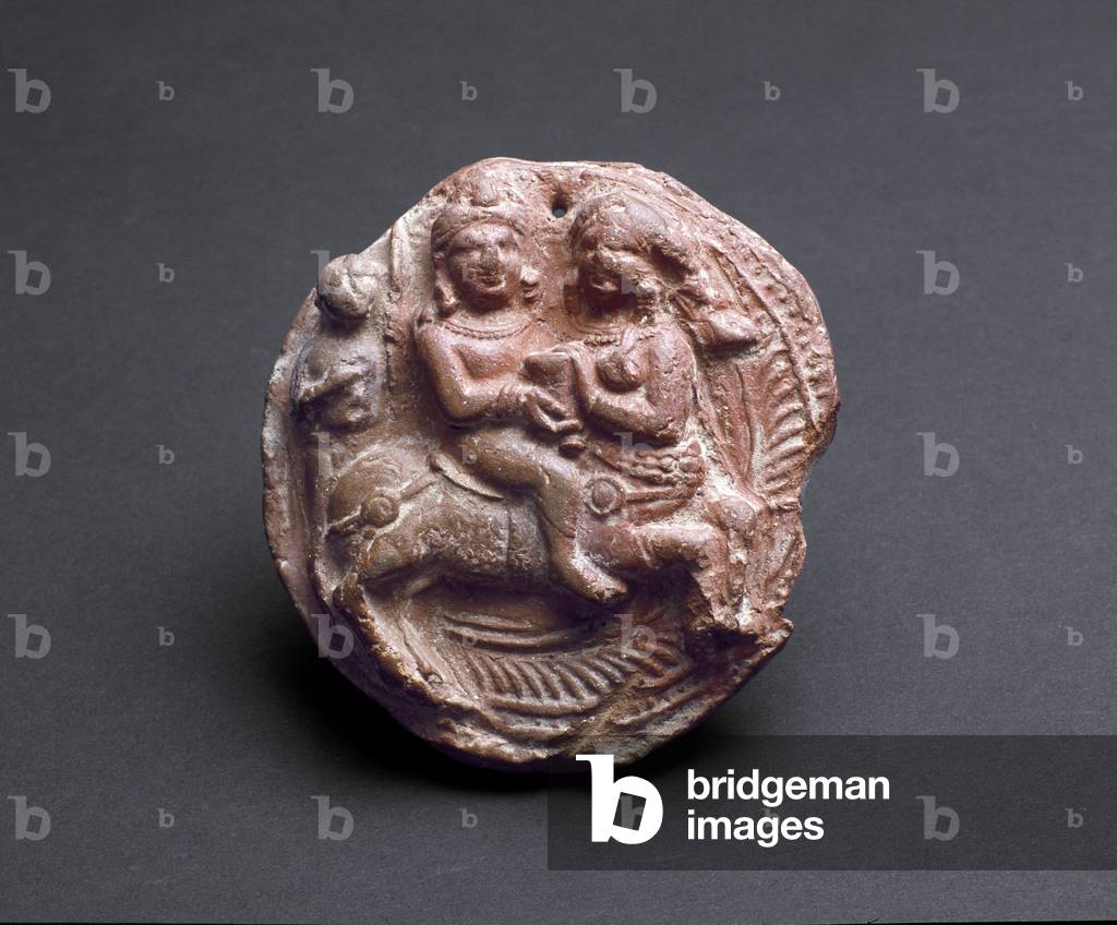 A man riding a centaur female (Terracotta plaque, 1st century BC-1st century AD)