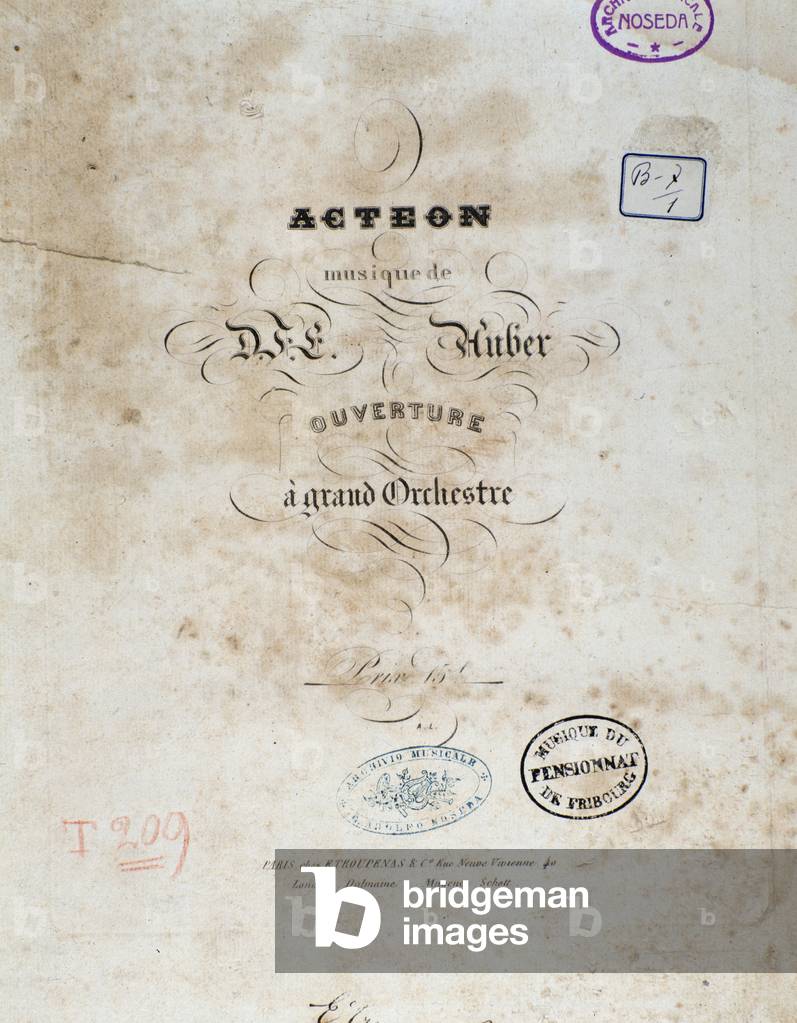 Page taken from the comic opera Acteon by D. F. Auber, 1836