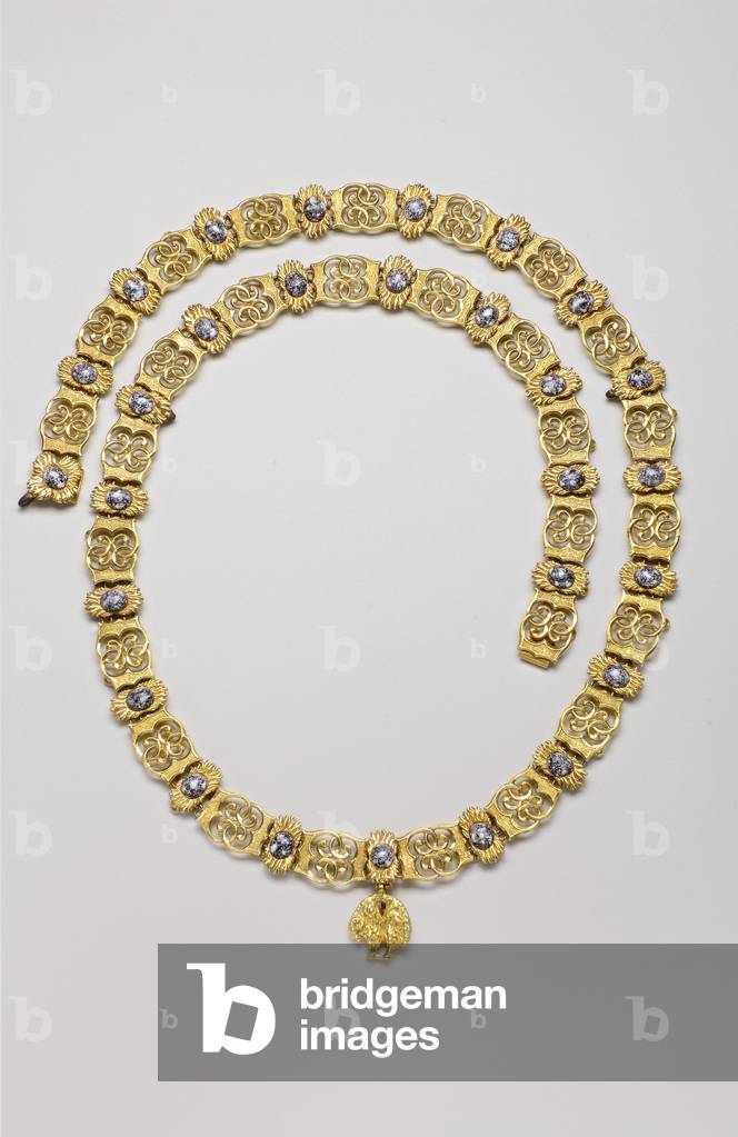 Order of the Golden Fleece: necklace belonging to Joao VI of Bragance (John VI of Portugal known as the Clement) (1767-1826) - XVII century - Bavings - Gold and Emaux - Necklace: L 116 cm; Weight: 500 g (including pendant) - Pendant: H 2.8 cm; W 2.4 cm - Private collection