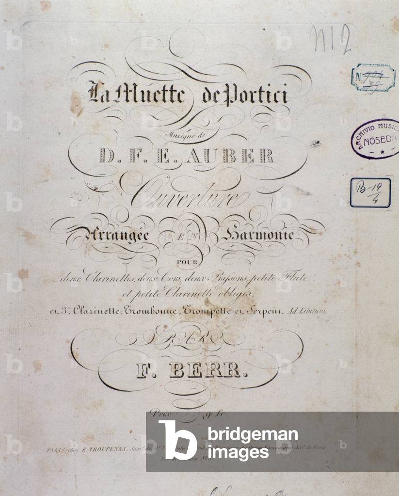 Opening of the opera La muette de Portici by D. F. Auber, 1828
