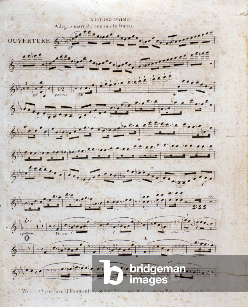 Bild von Druck "Erste Seite der Partitur" 1801 von Italian School